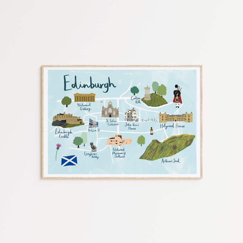 Edinburgh Map Art Print - Sarah Frances 