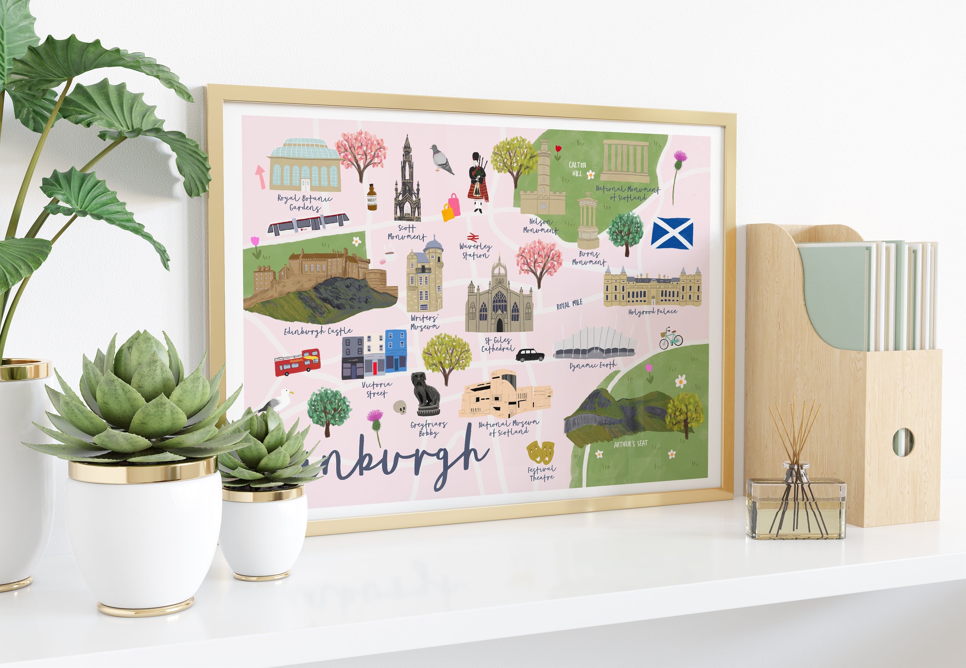 Edinburgh Map Art Print - Sarah Frances 