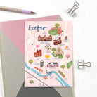 Exeter Map Postcard - Sarah Frances 