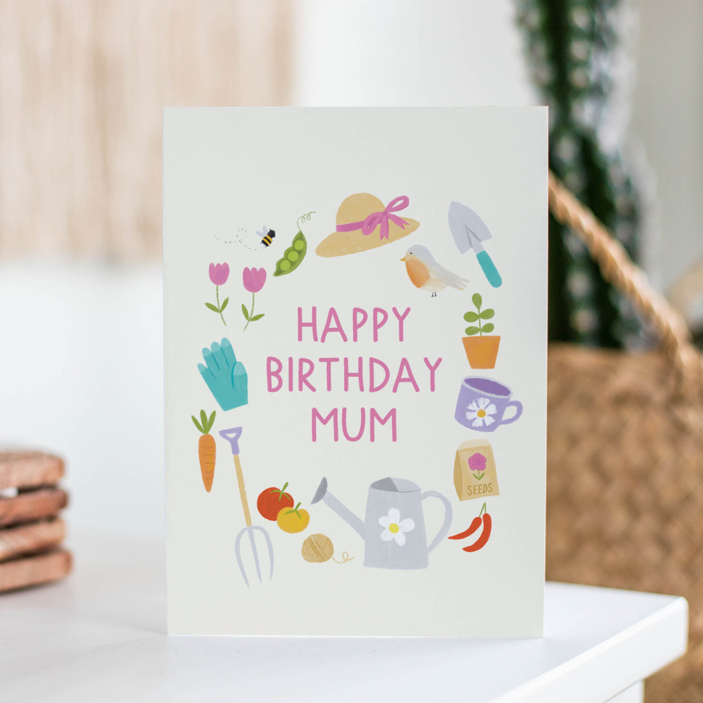 Happy Birthday Mum - Gardening - Sarah Frances 