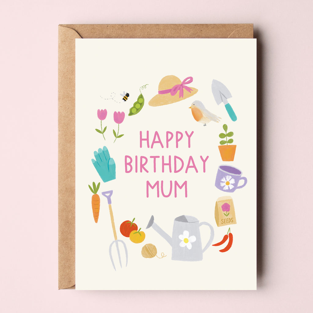 Happy Birthday Mum - Gardening - Sarah Frances 
