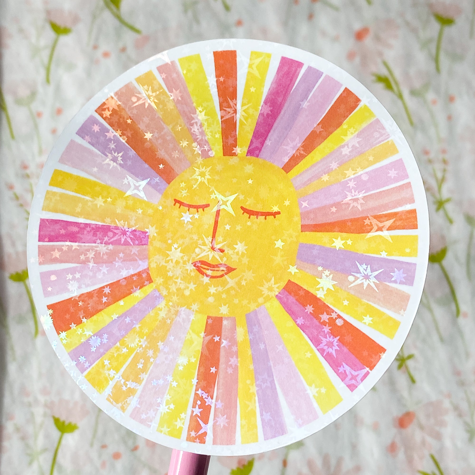 Holographic Sun Vinyl Sticker - Sarah Frances 