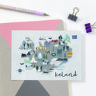 Iceland Map Postcard - Sarah Frances 
