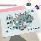 Iceland Map Postcard - Sarah Frances 