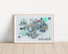 Iceland Map Art Print - Sarah Frances 