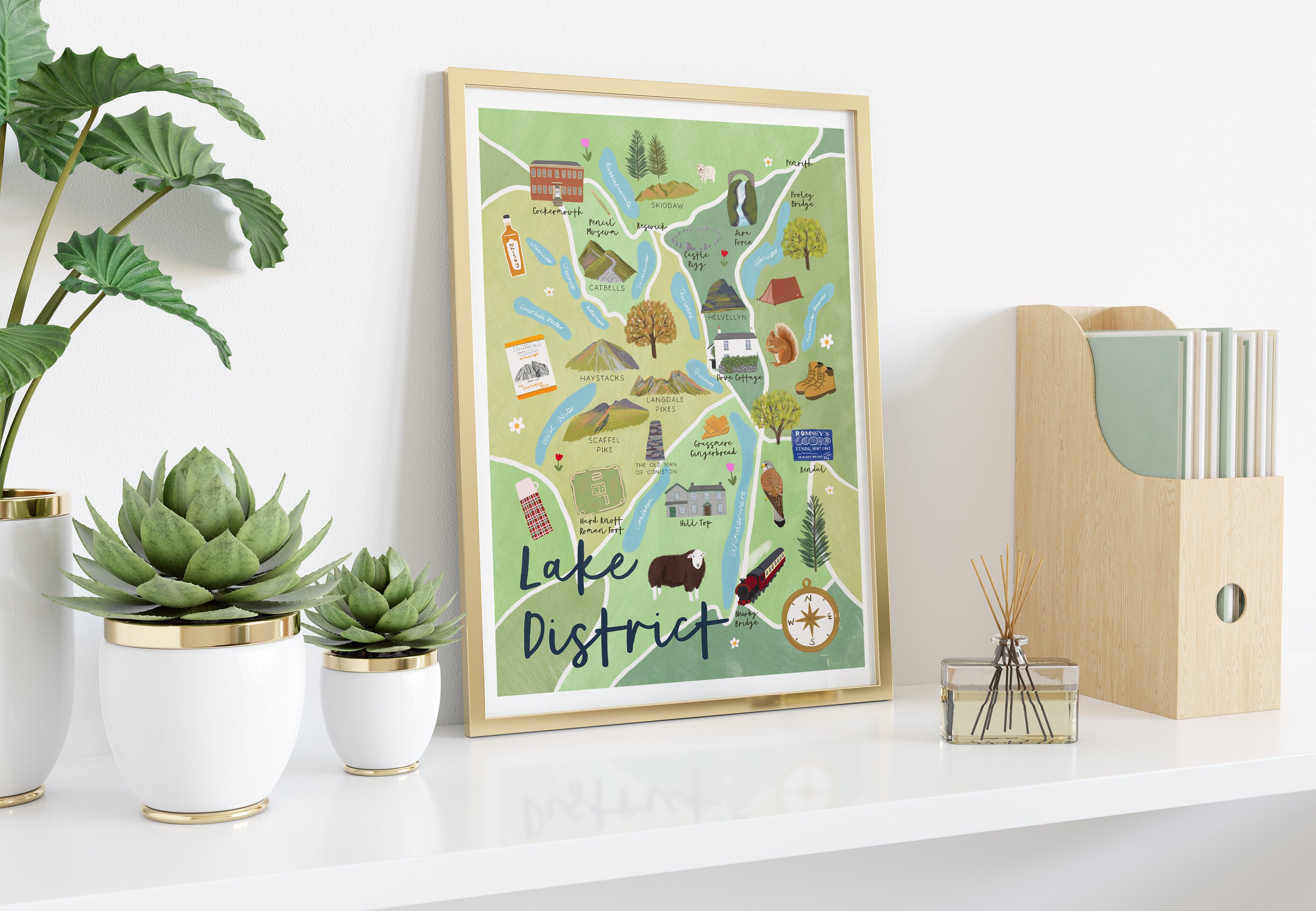 Lake District Map Print - Sarah Frances 