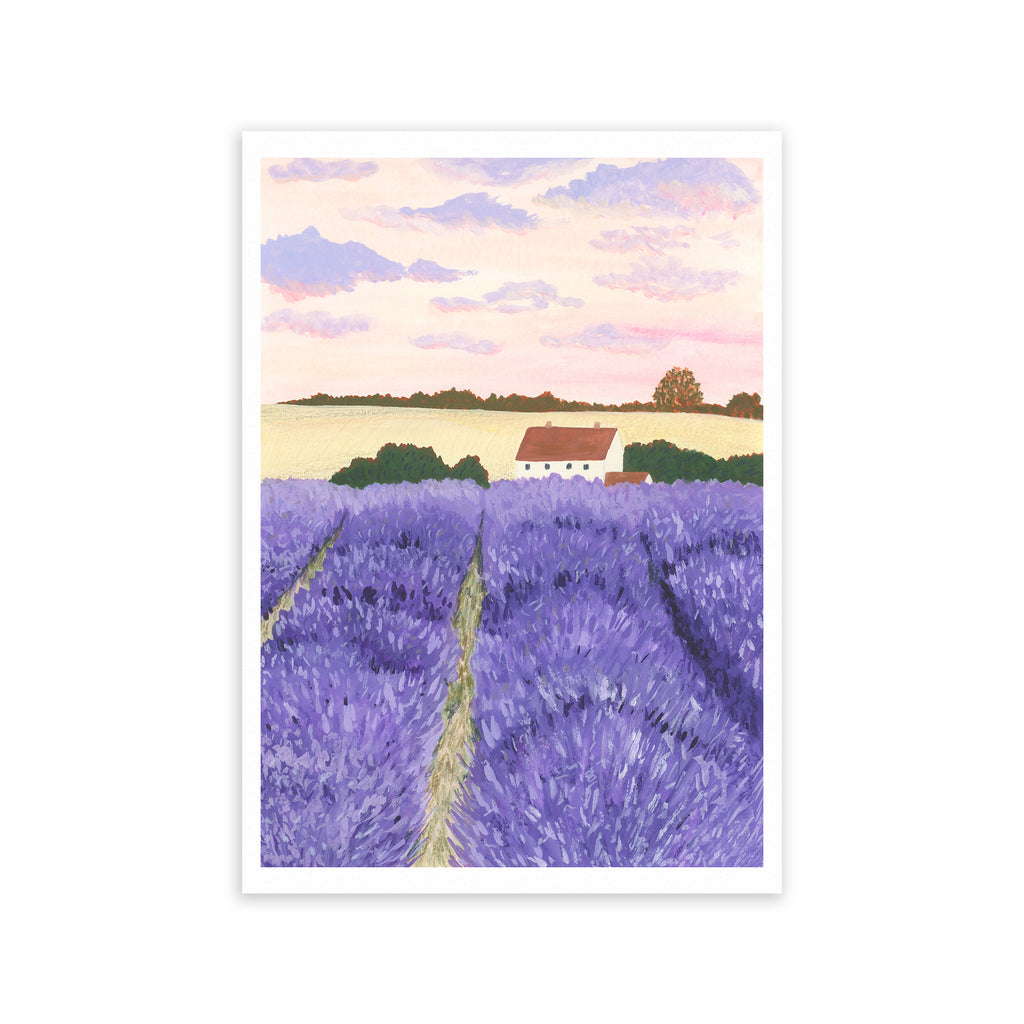 Lavender Cottage Art Print - Sarah Frances 