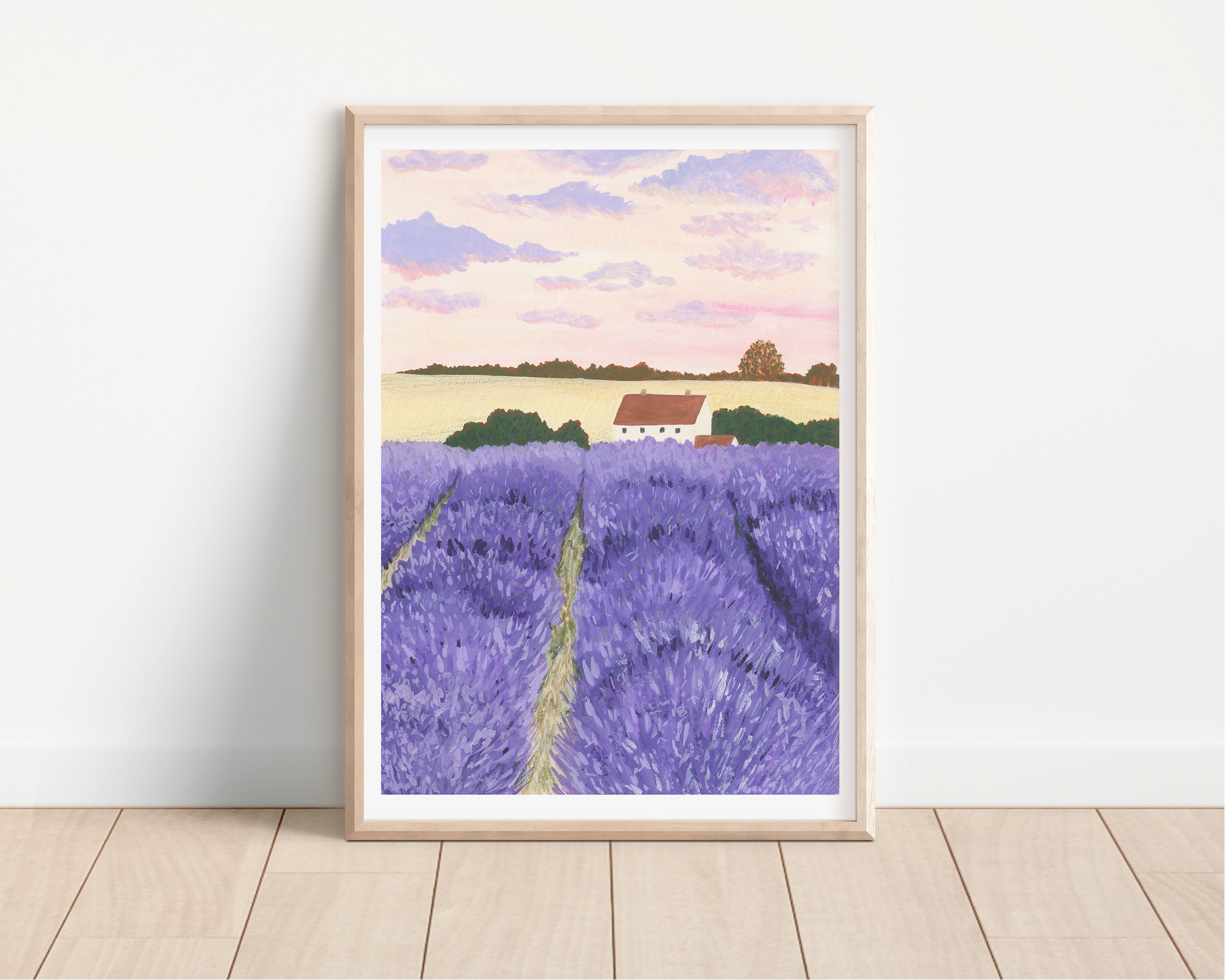 Lavender Cottage Art Print - Sarah Frances 