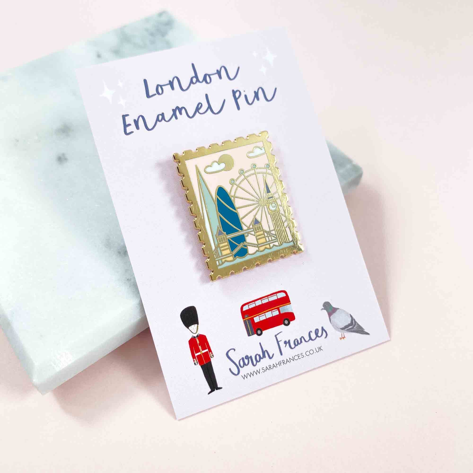 London Stamp Enamel Pin - Sarah Frances 