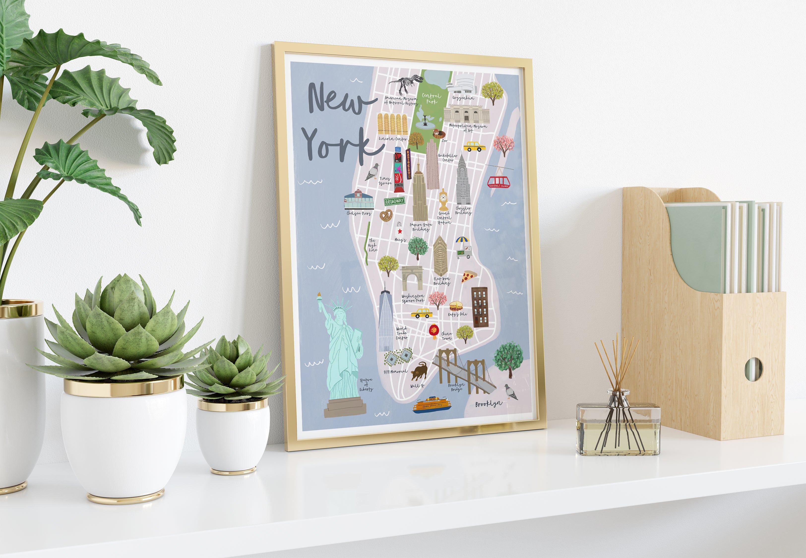 New York Map Art Print - Sarah Frances 