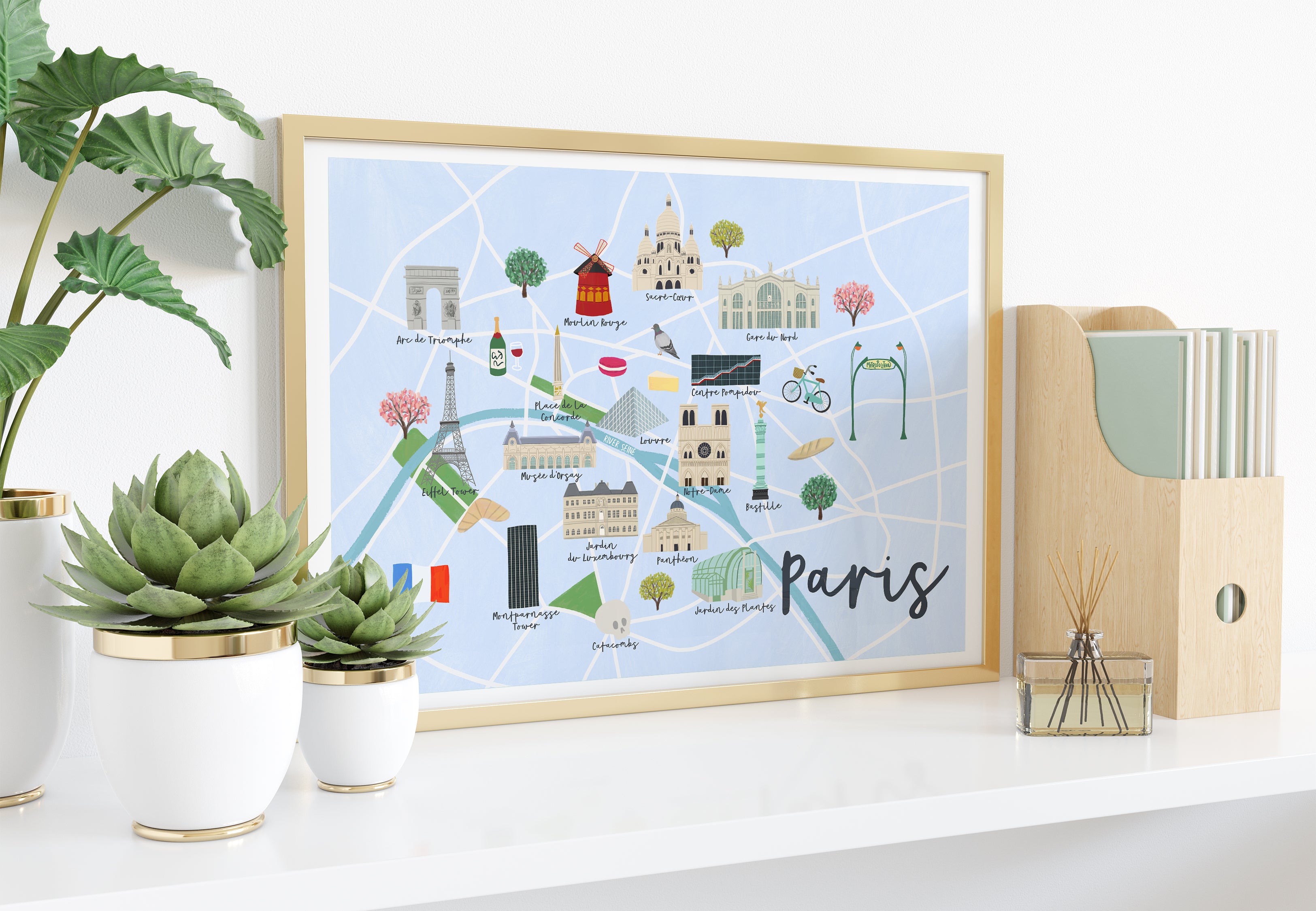 Paris Map Art Print - Sarah Frances 