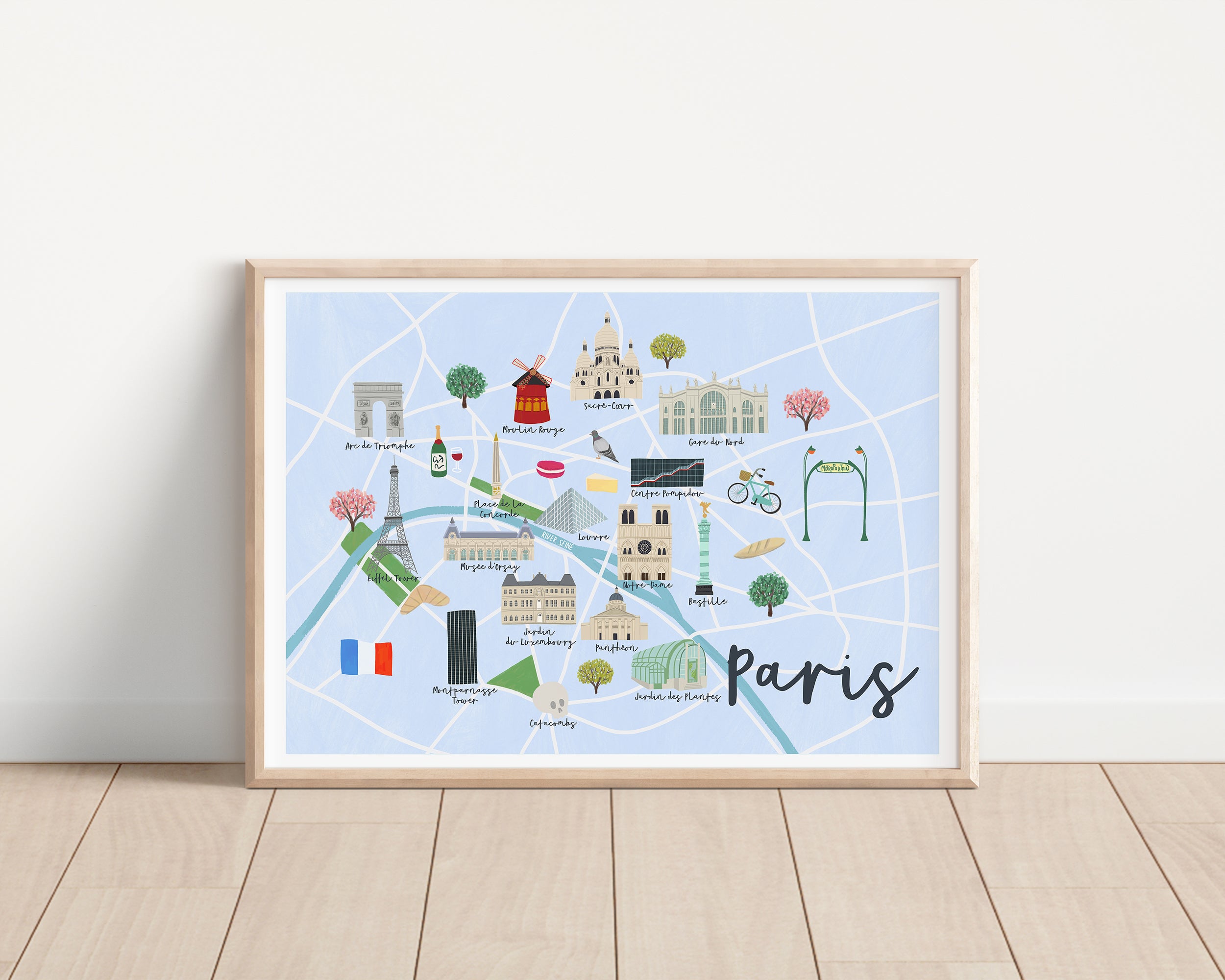 Paris Map Art Print - Sarah Frances 