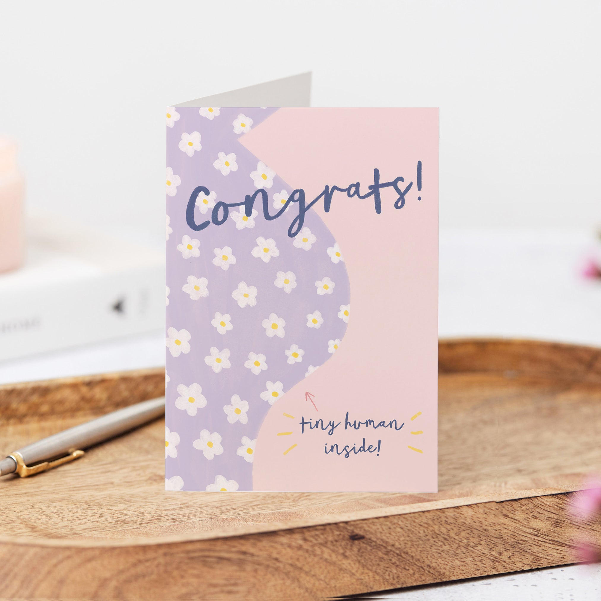 Congrats! Tiny Human Inside - Pregnancy Card - Sarah Frances 