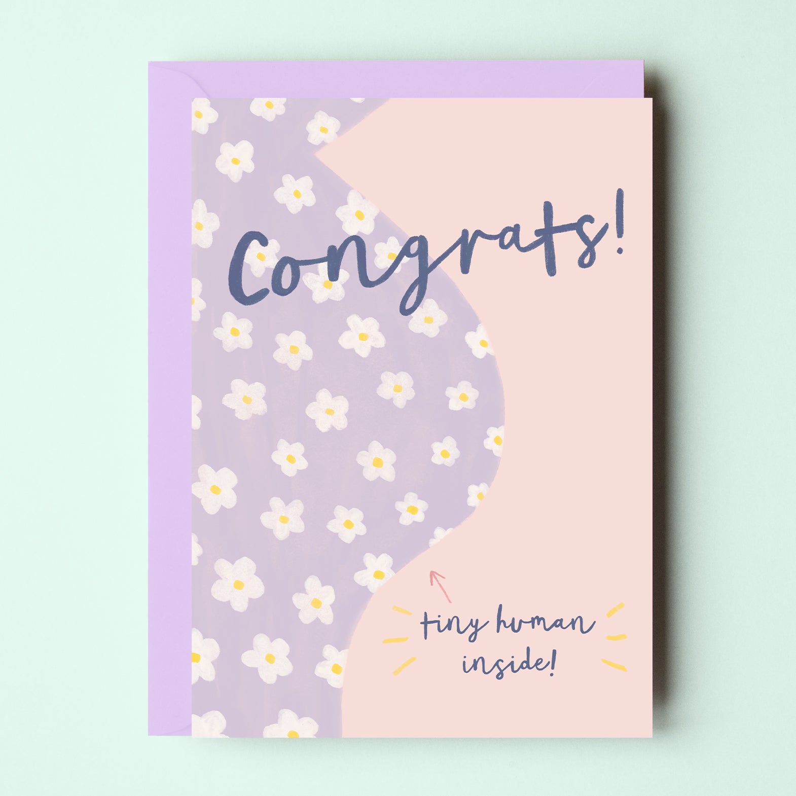 Congrats! Tiny Human Inside - Pregnancy Card - Sarah Frances 