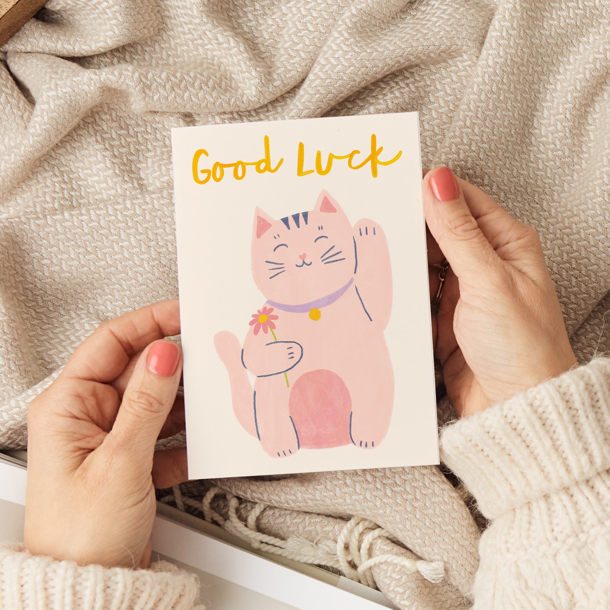 Lucky Cat Good Luck Card - Sarah Frances 