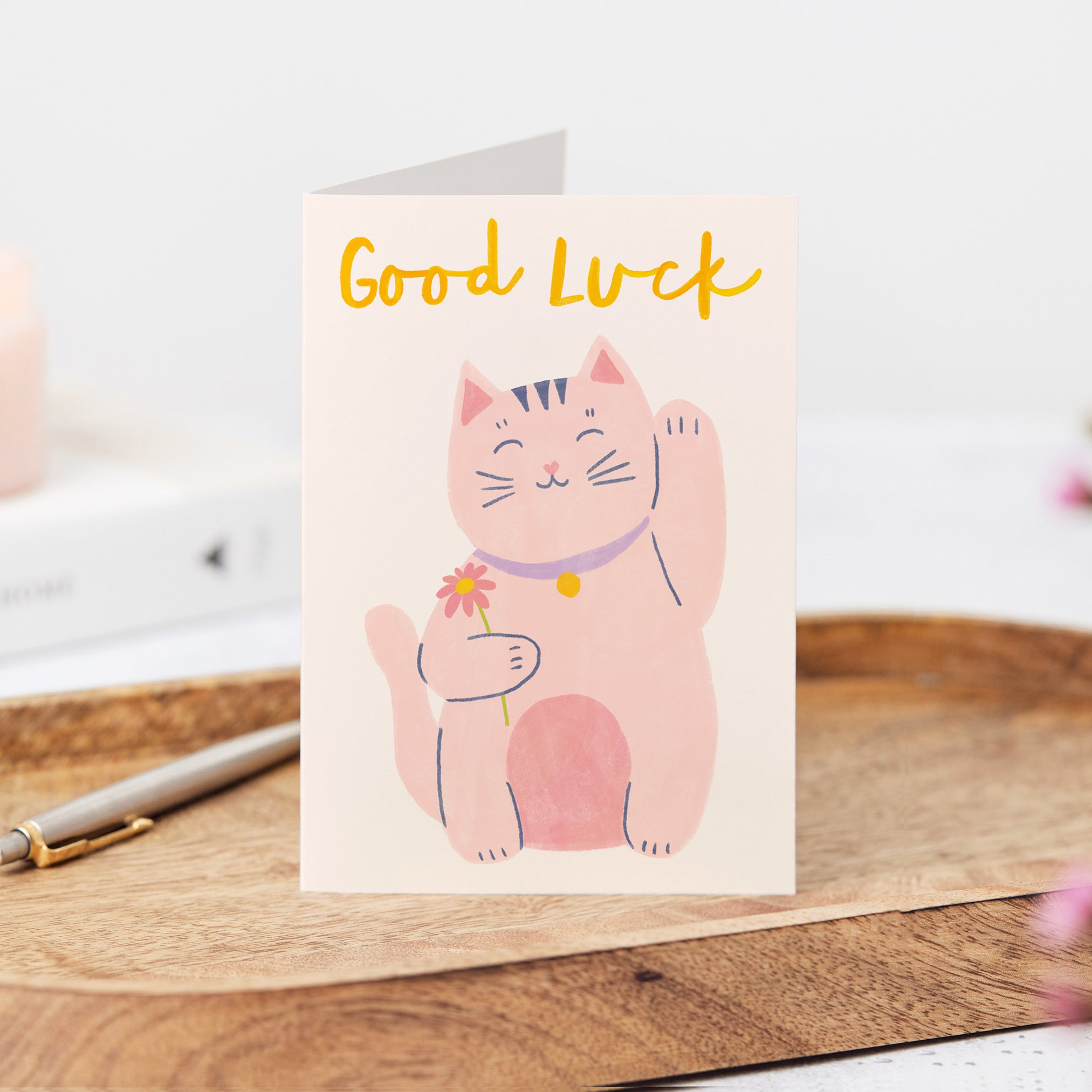 Lucky Cat Good Luck Card - Sarah Frances 