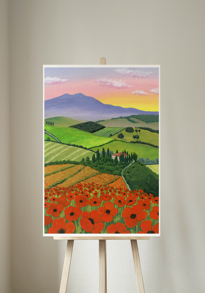 Tuscany Poppies Art Print - Sarah Frances 