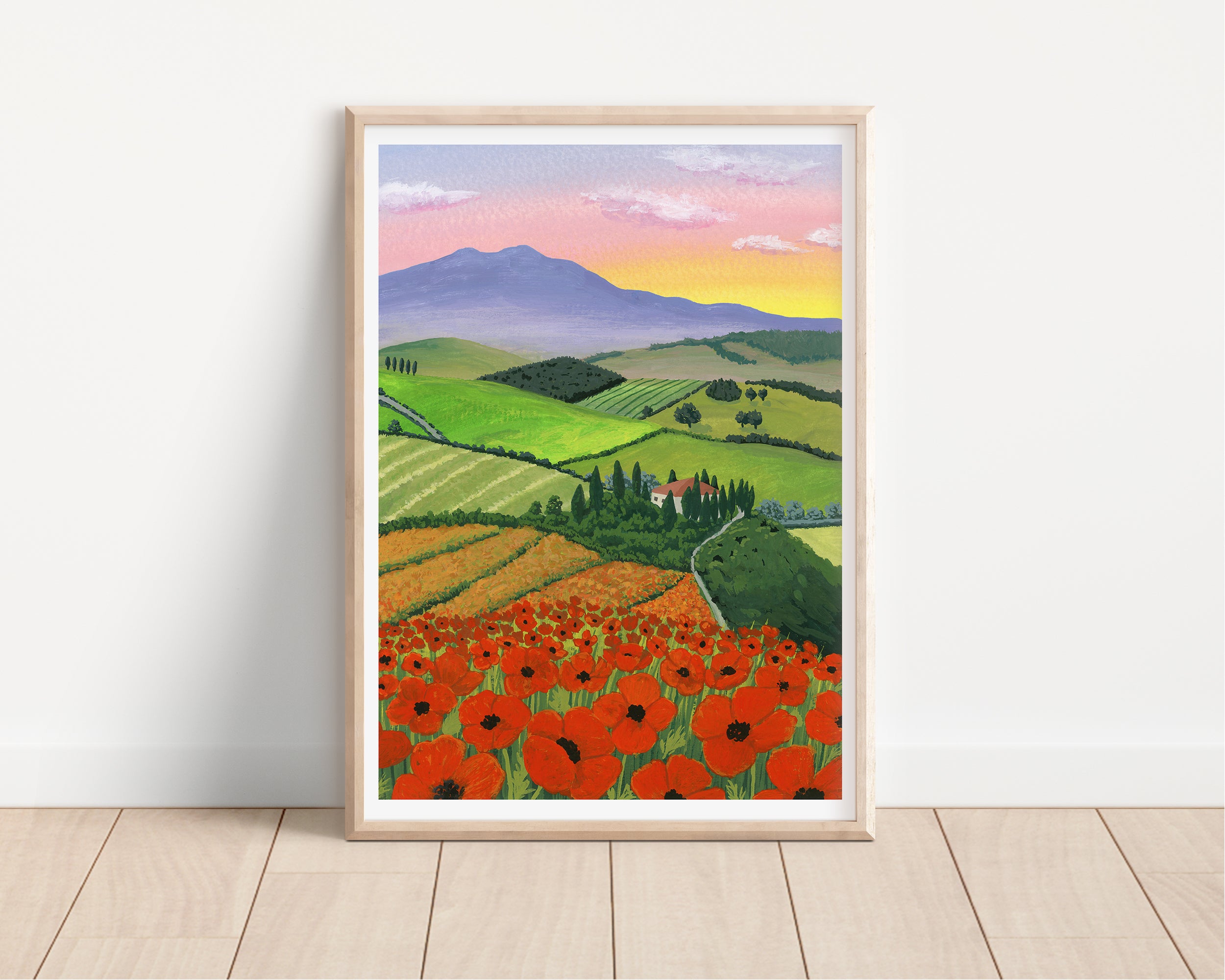Tuscany Poppies Art Print - Sarah Frances 