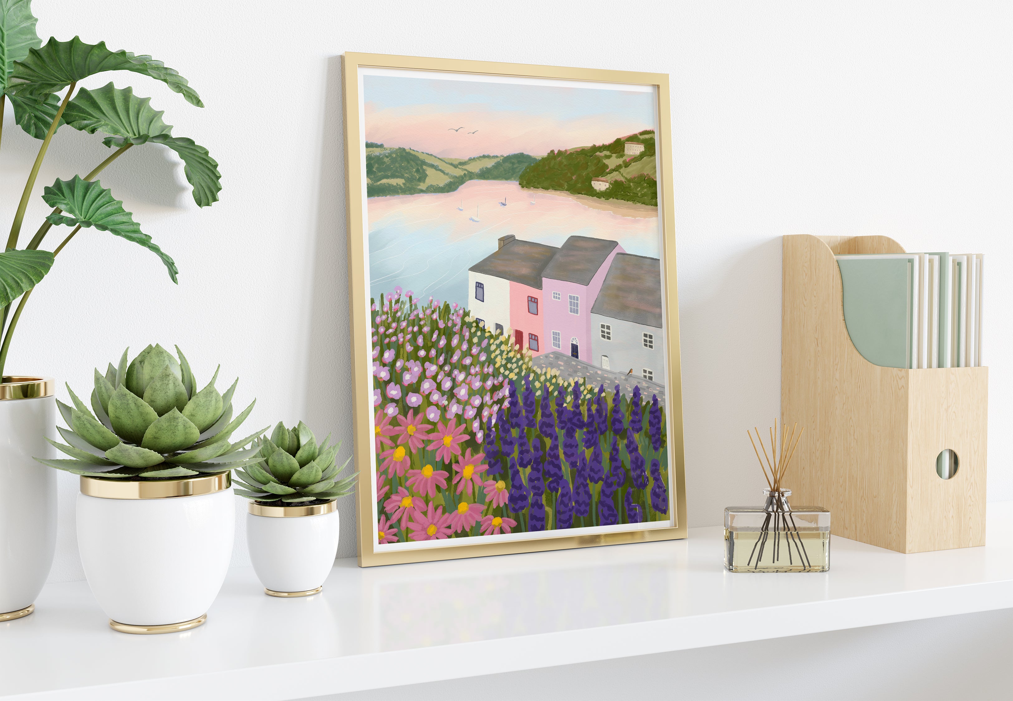 Views Over Salcombe Art Print - Sarah Frances 
