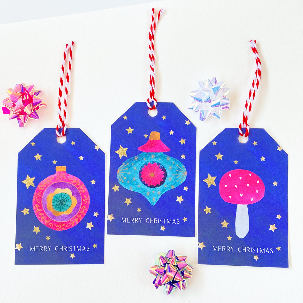Christmas Vintage Baubles Gift Tags - Pack of 3 - Sarah Frances 