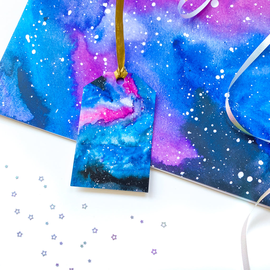 Watercolour Galaxy Wrapping Paper - Sarah Frances 