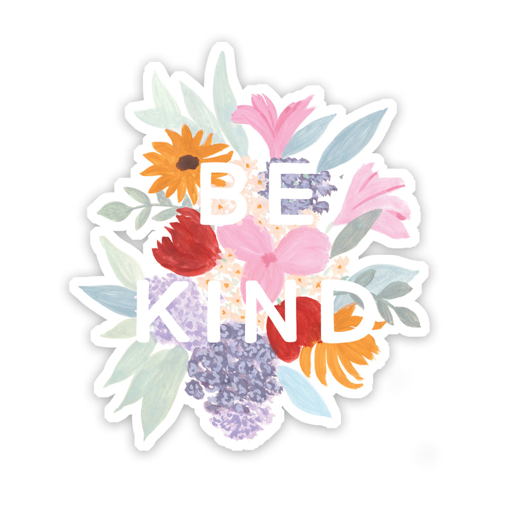 Be Kind Flowers Sticker - Sarah Frances 