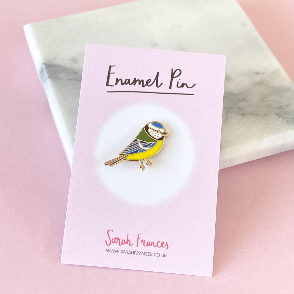 Blue Tit Enamel Pin - Sarah Frances 