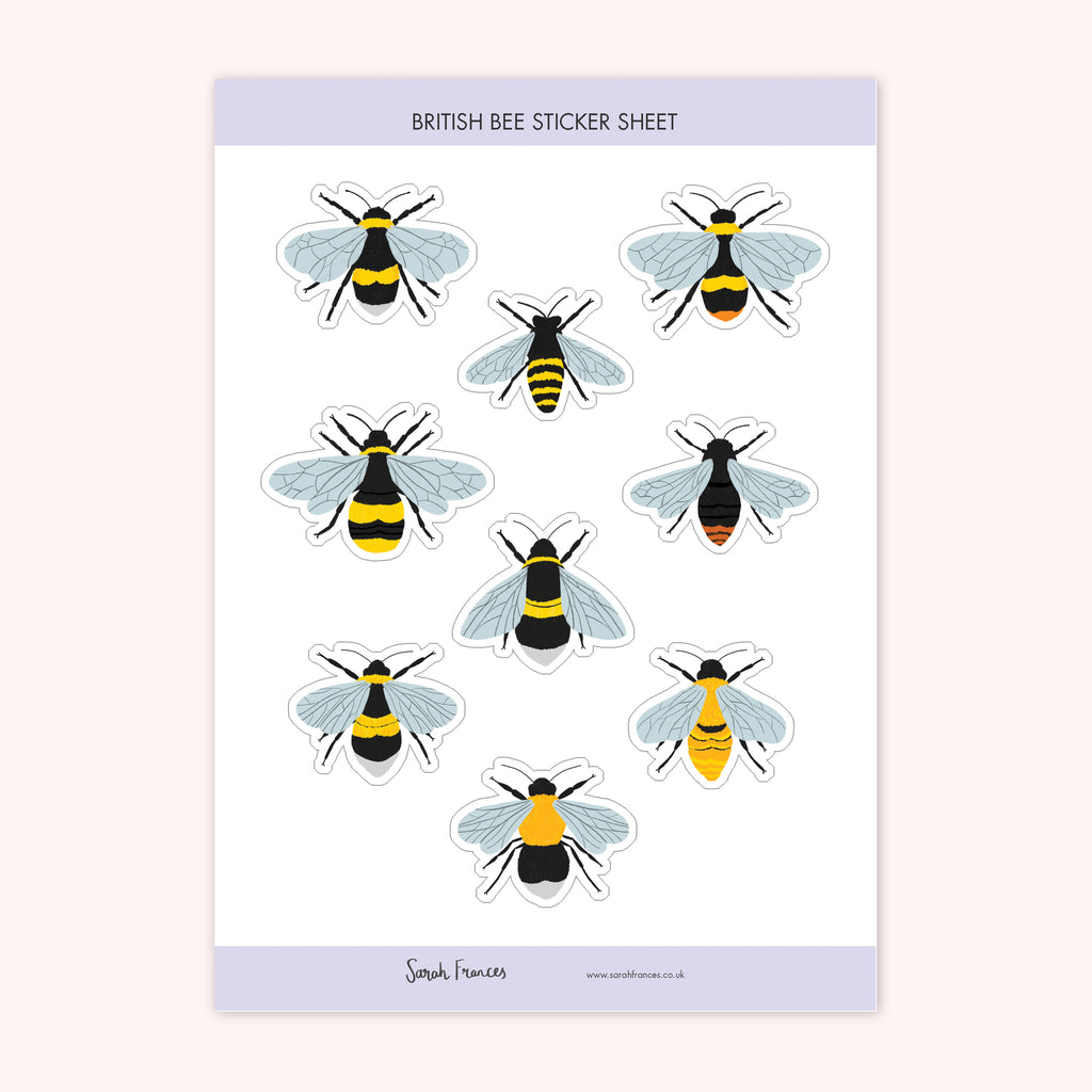British Bee Stickers - Sarah Frances 