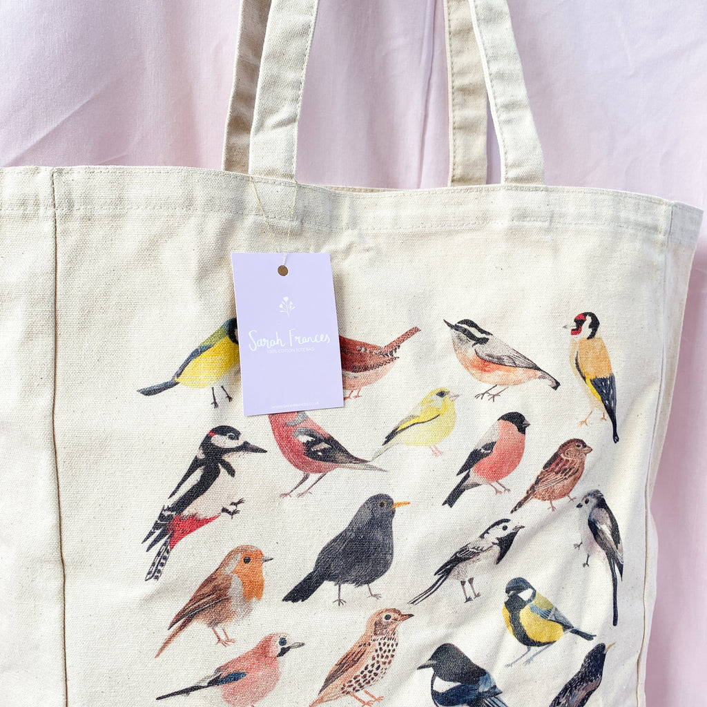 British Garden Birds Tote Bag - Sarah Frances 