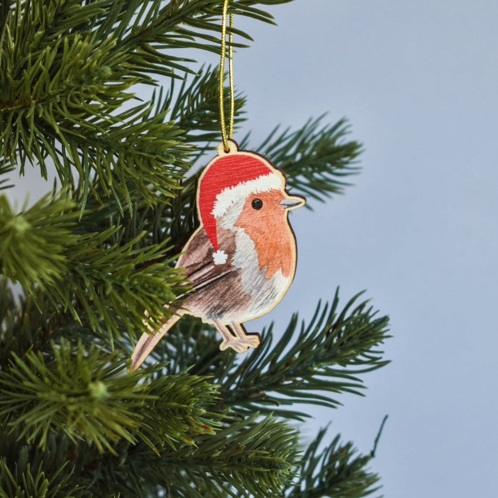 Wooden Christmas Bird Decorations - Sarah Frances 