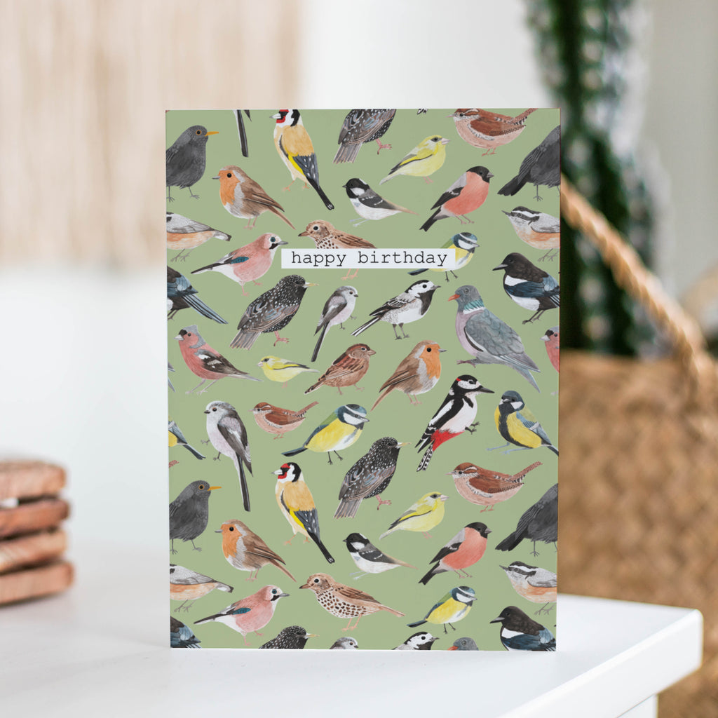 Happy Birthday Birds Greetings Card - Sarah Frances 