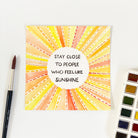 Sunshine - Original 15x15cm Watercolour Painting - By Sarah Frances - Sarah Frances 