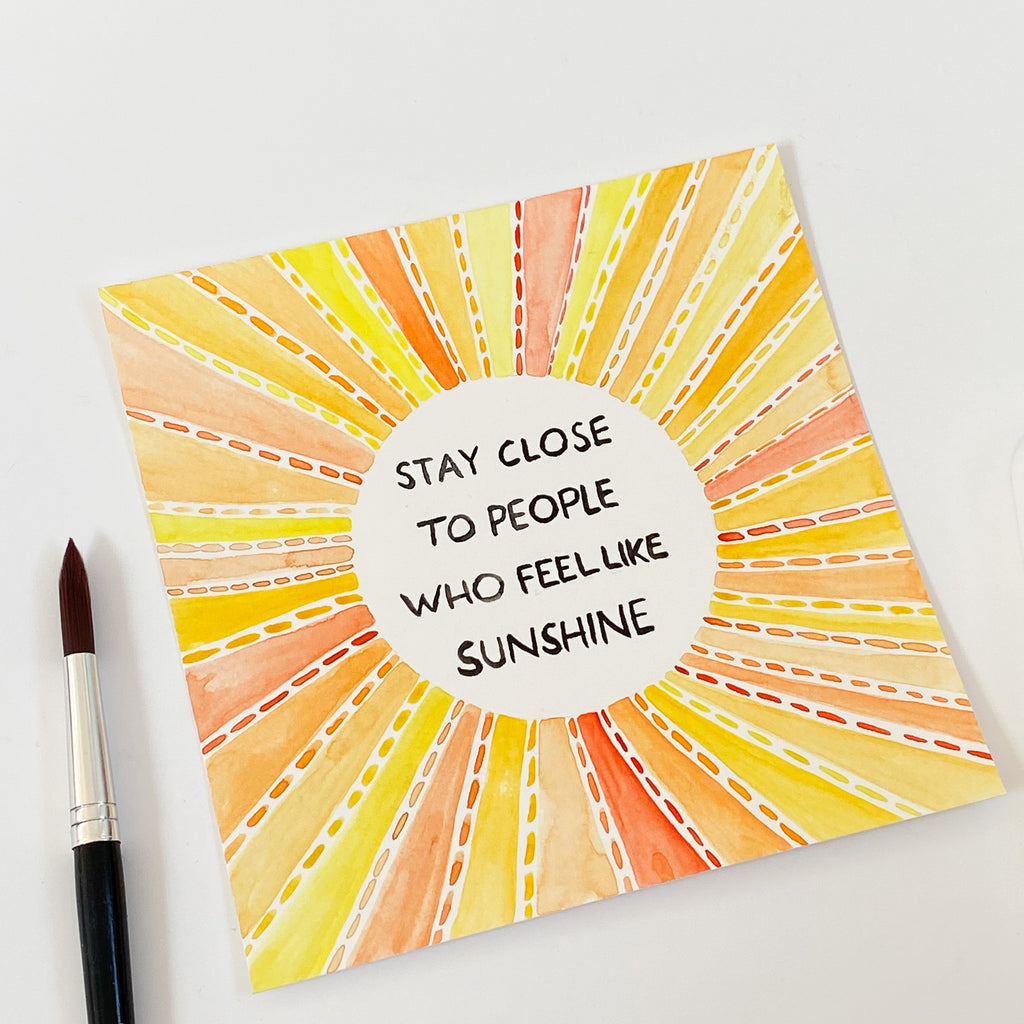Sunshine - Original 15x15cm Watercolour Painting - By Sarah Frances - Sarah Frances 