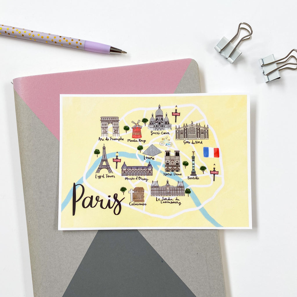 Paris Map Postcard - Sarah Frances 