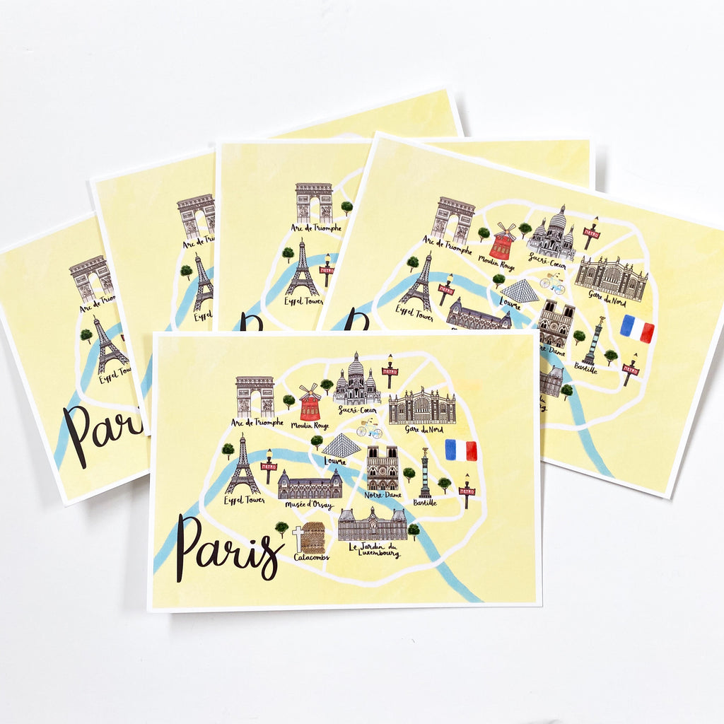 Paris Map Postcard - Sarah Frances 