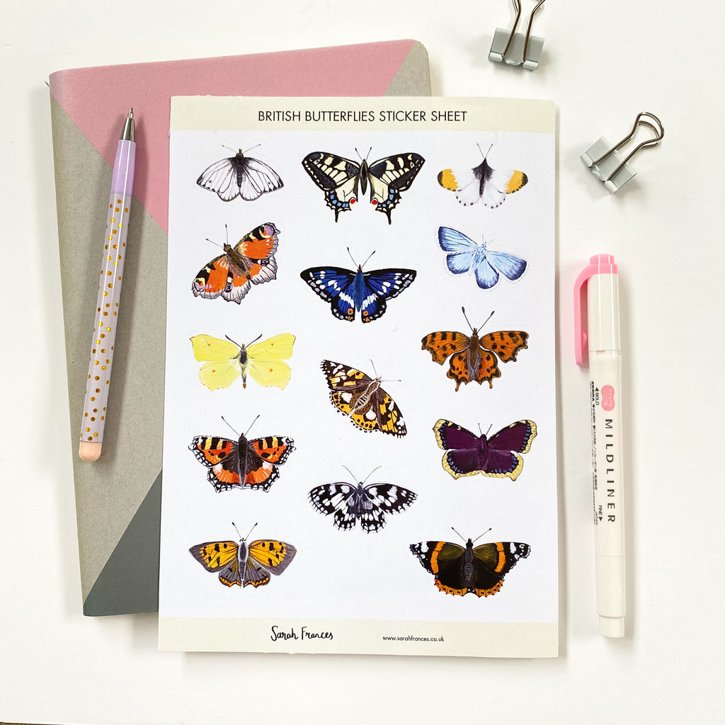 British Butterfly Stickers - Sarah Frances 