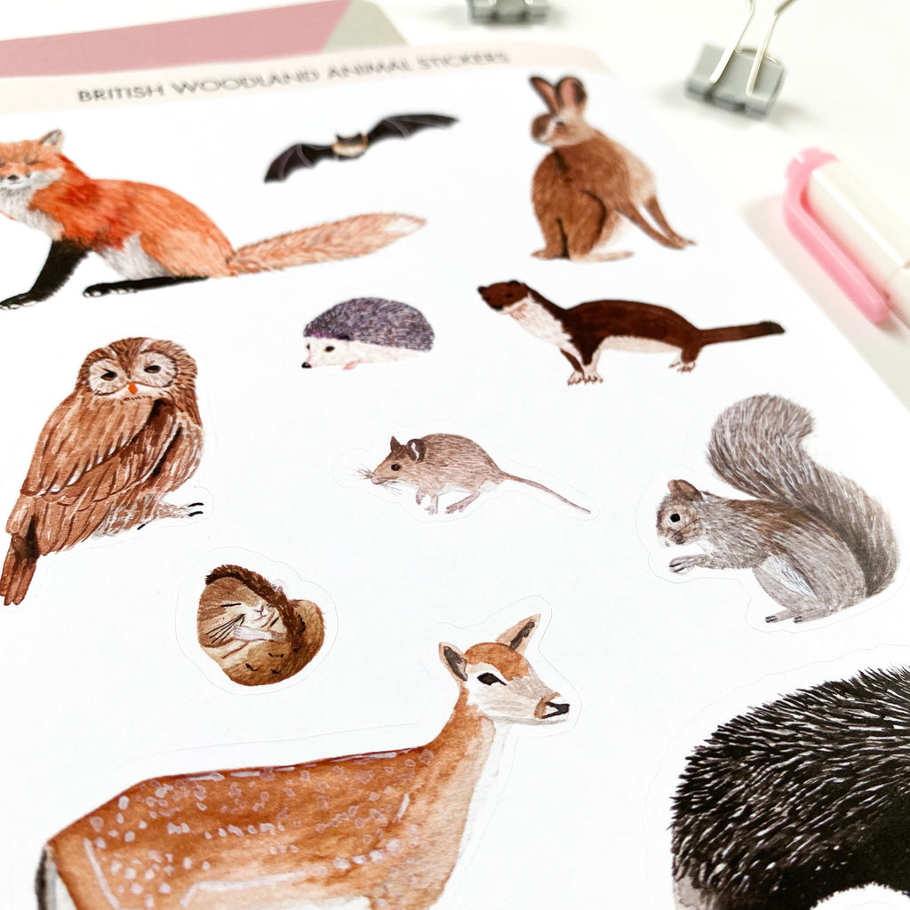 British Woodland Animal Stickers - Sarah Frances 