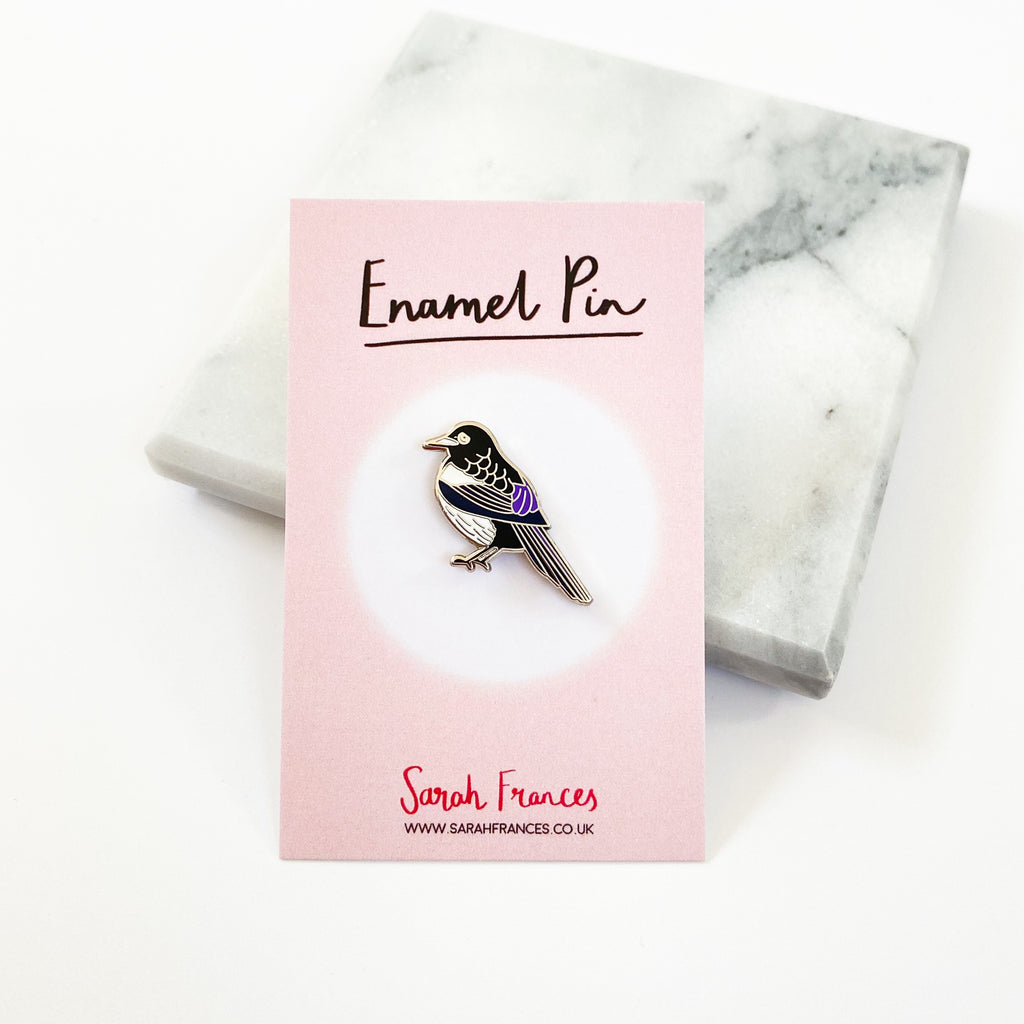 Magpie Enamel Pin - Sarah Frances 