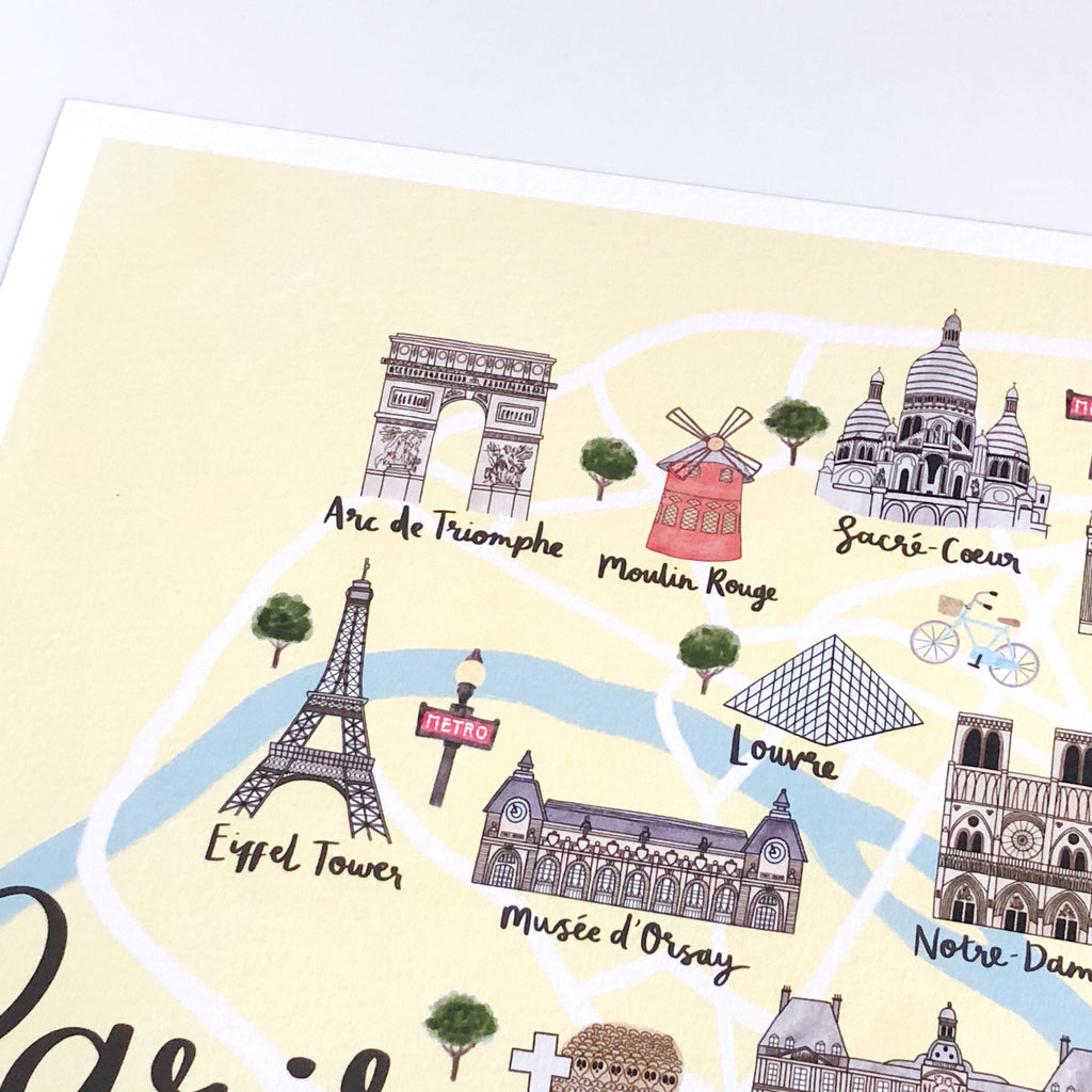 Paris Map Art Print - Sarah Frances 