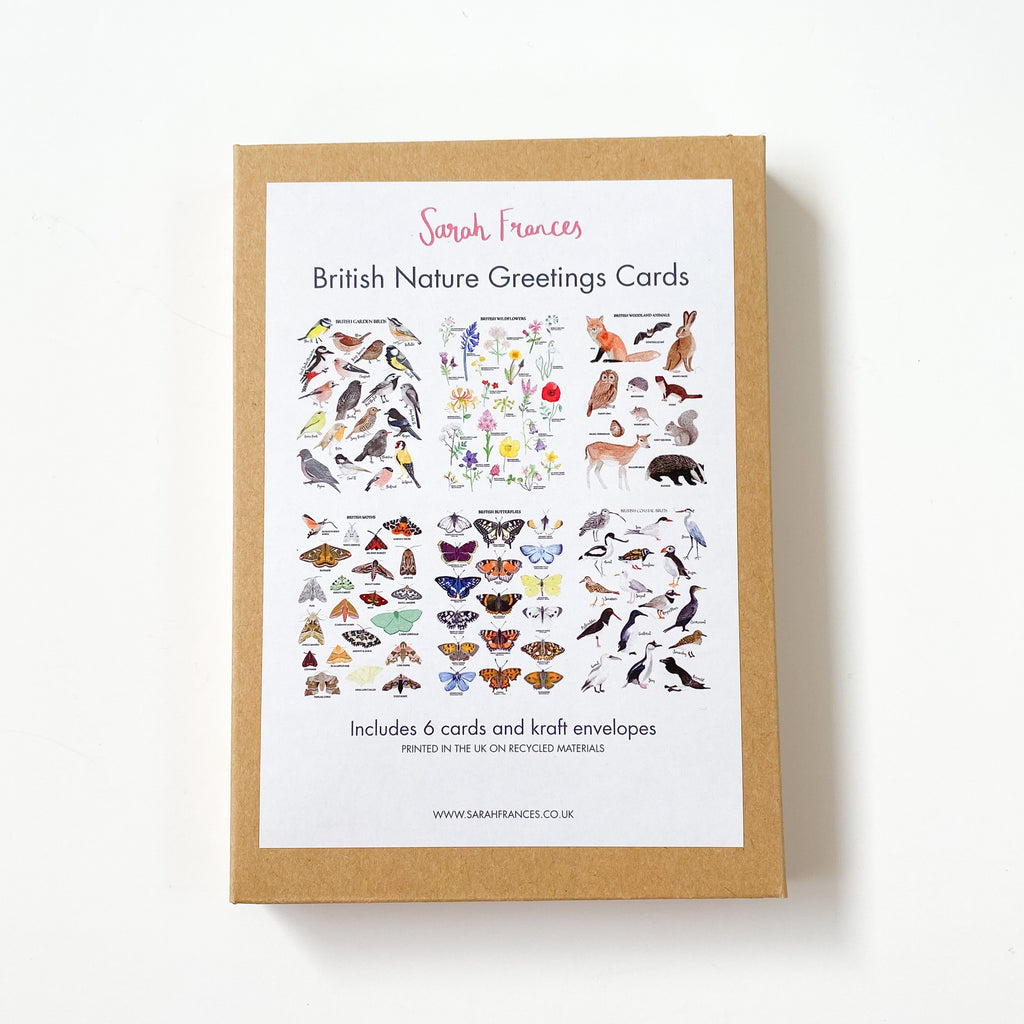British Nature Greetings Card Pack - Sarah Frances 