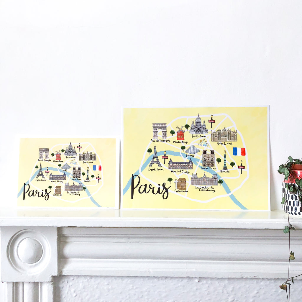 Paris Map Art Print - Sarah Frances 