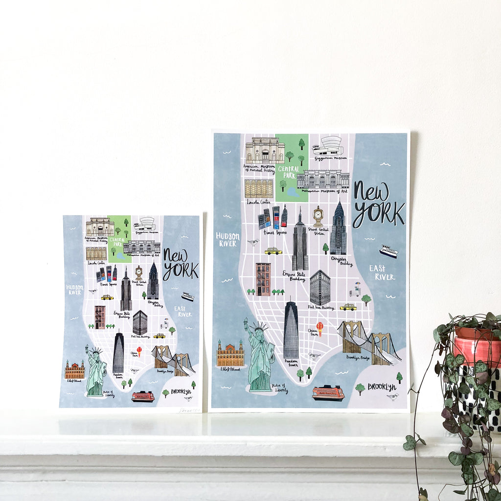 New York Map Art Print - Sarah Frances 