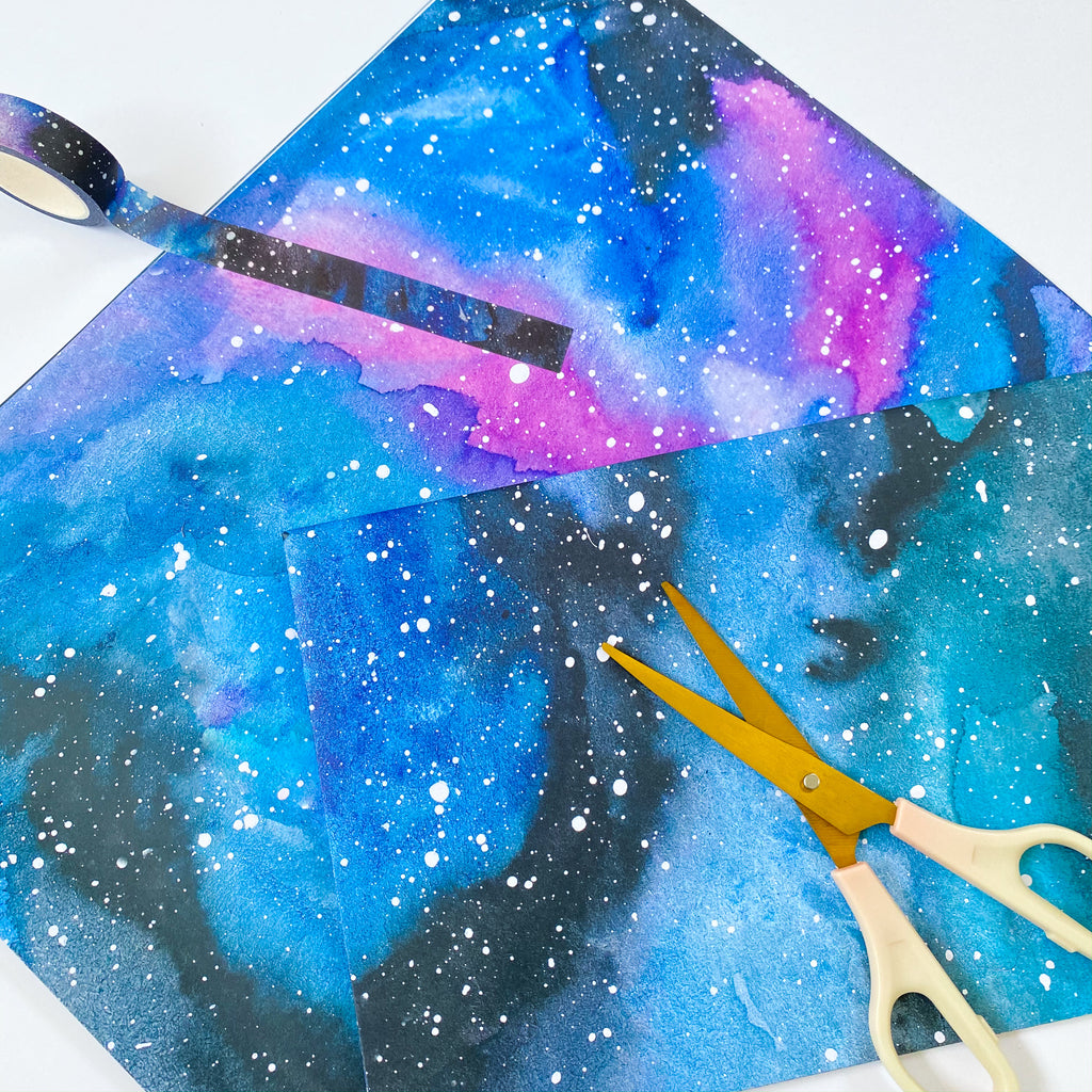 Watercolour Galaxy Wrapping Paper - Sarah Frances 