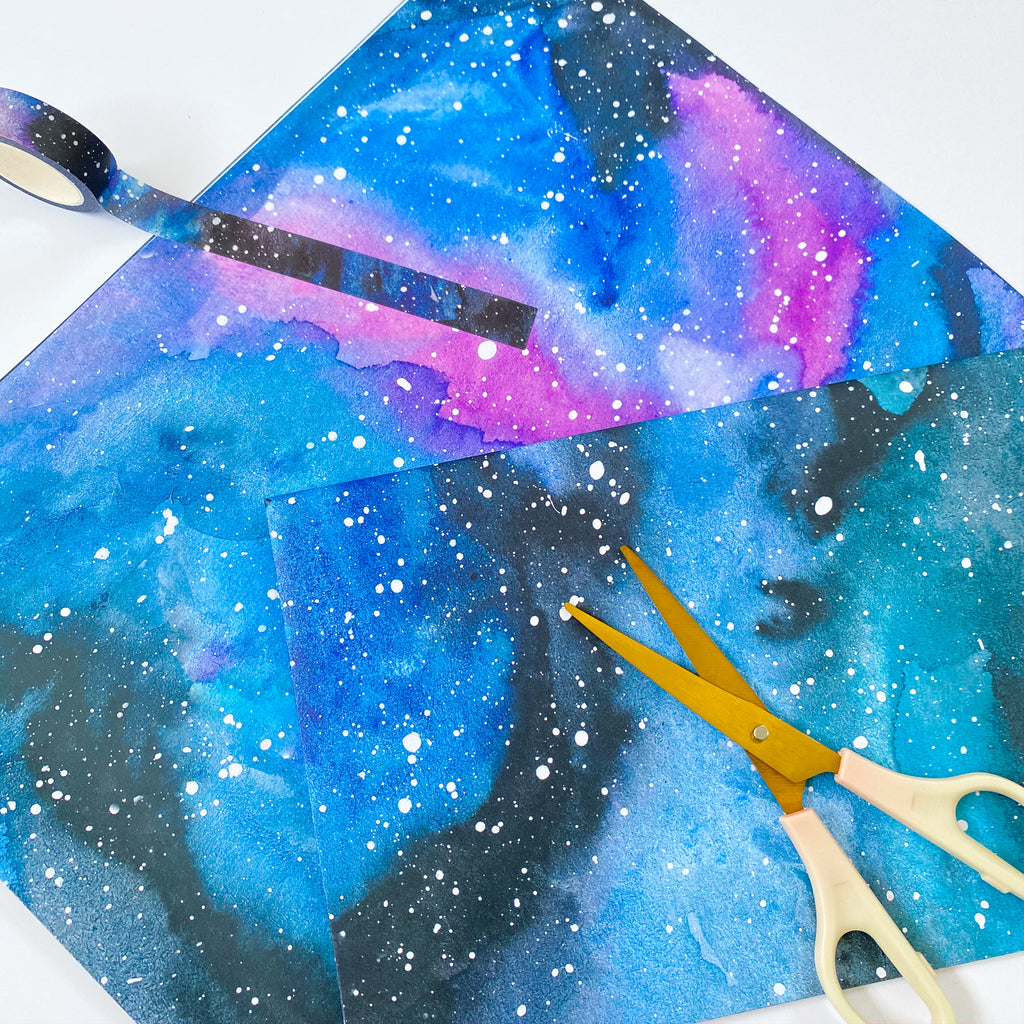 Watercolour Galaxy Wrapping Paper - Sarah Frances 